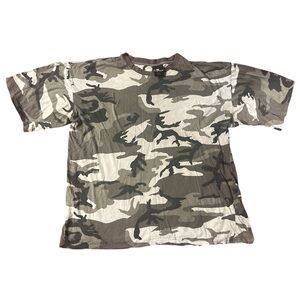 Vintage 100% Cotton Snow Camouflage T-Shirt Men’s Size XL